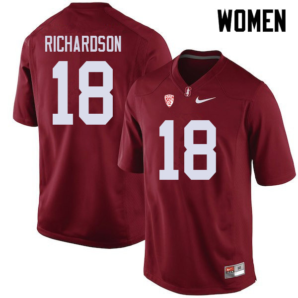 Women #18 Jack Richardson Stanford Cardinal College Football Jerseys Sale-Cardinal